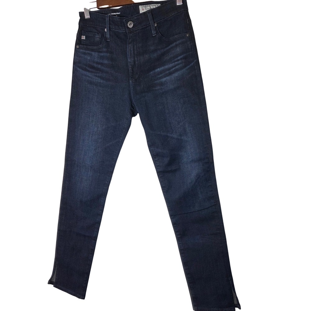 AG Anthropologie High Rise Stevie Ankle Jeans Women's 27R Slim Straight Dark